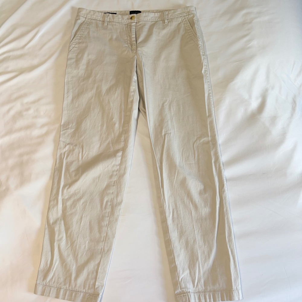 Talbots Relaxed Chino Pants Womens 6 Stone Beige Cotton Stretch Trousers